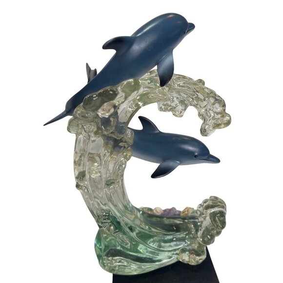 Lenox Dream of Dolphins Waves Seashells Acrylic Figurine 2001. 8 in H. - Picture 6 of 10